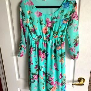 PinkBlush Mint Floral Maternity Dress